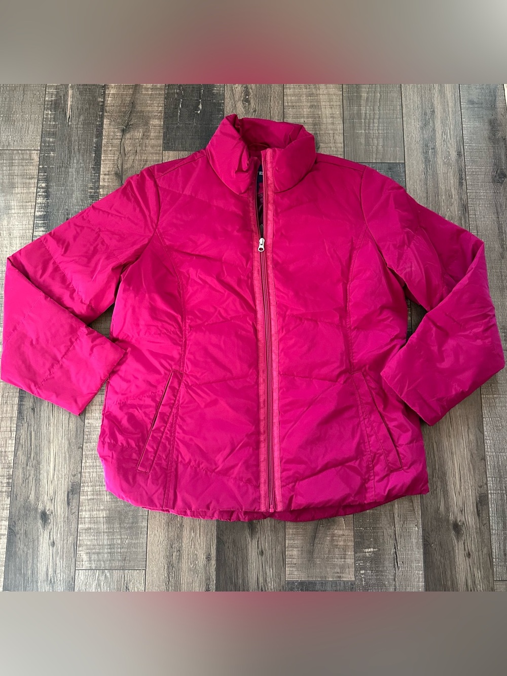 Lands End Women’s HyperDry Feather & Down Coat Bright Pink Size L 14/16 NEW